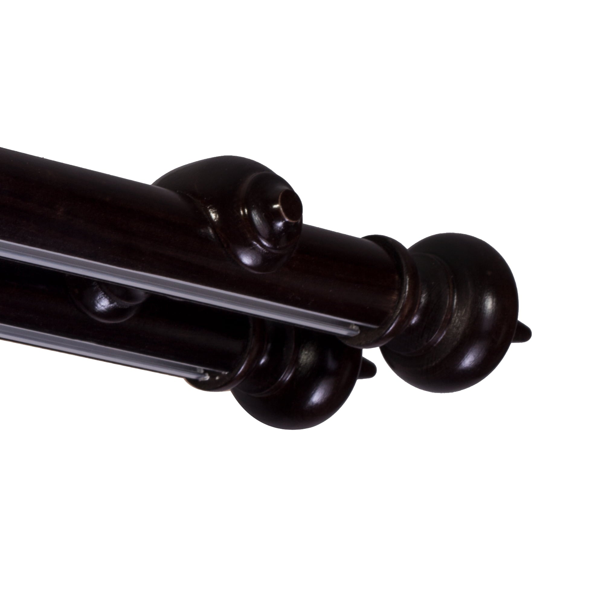 Globo Double 35 mm Wooden Curtain Rod with Aluminum Track System for Curtains and Drapes
