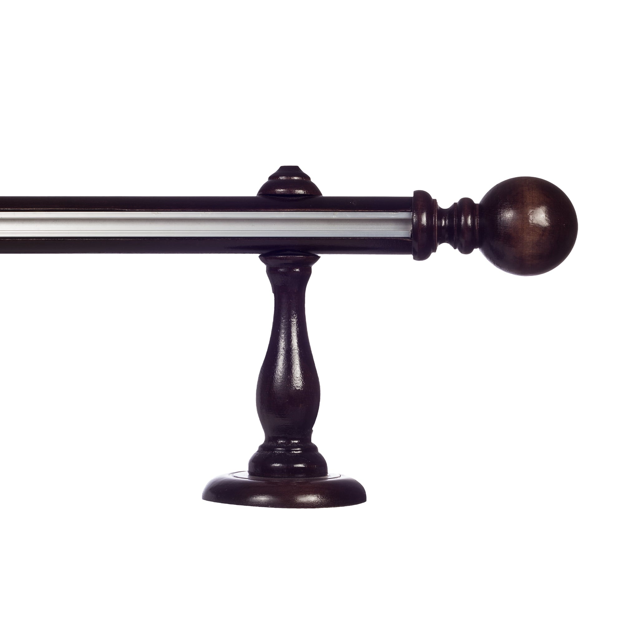 Globo Single 35 mm Wooden Curtain Rod with Aluminum Track