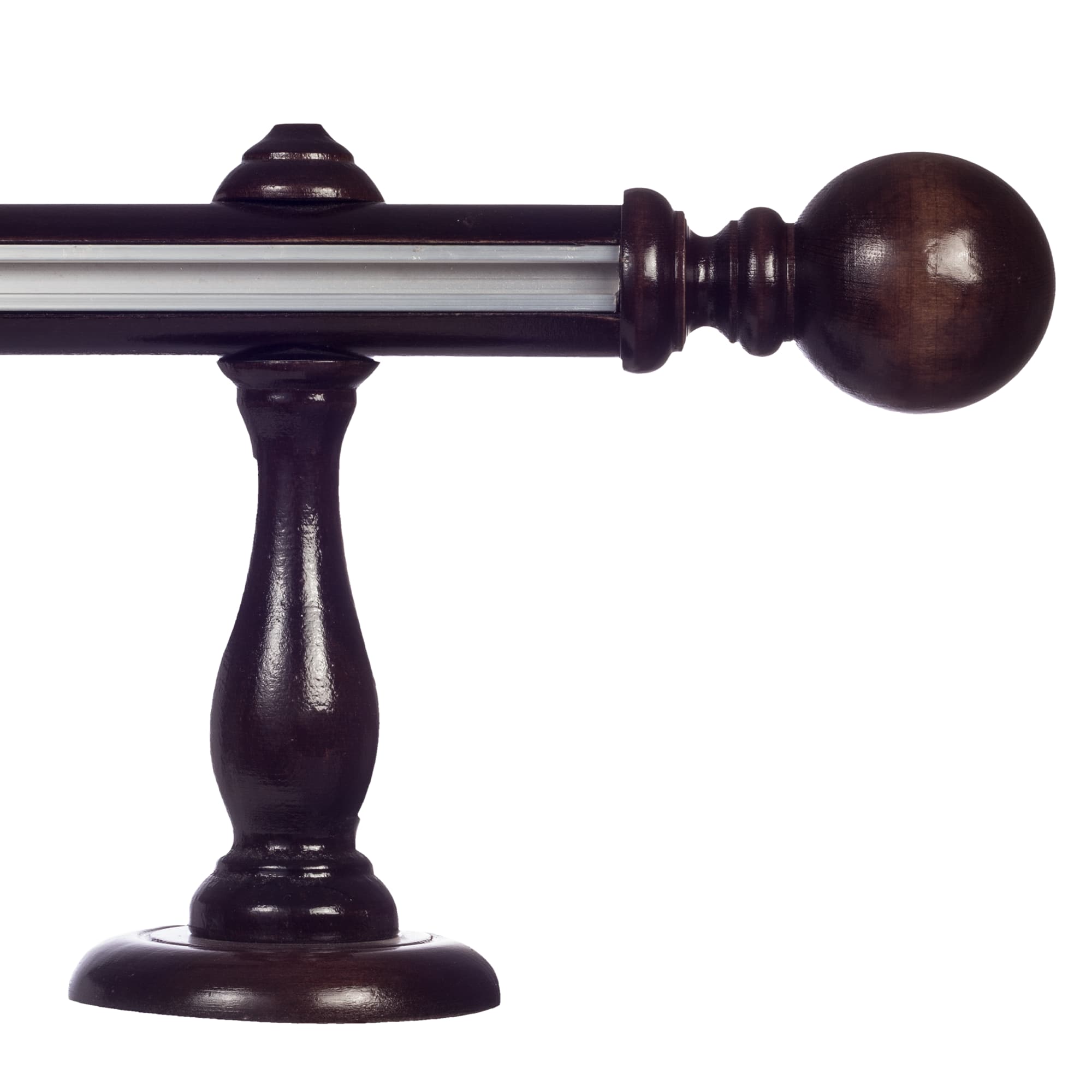Globo Single 35 mm Wooden Curtain Rod with Aluminum Track
