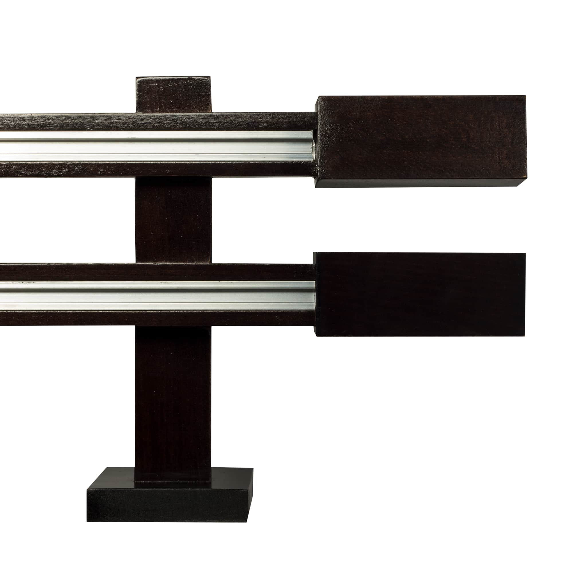 Praga Double Wooden Curtain Rod with Aluminum Track
