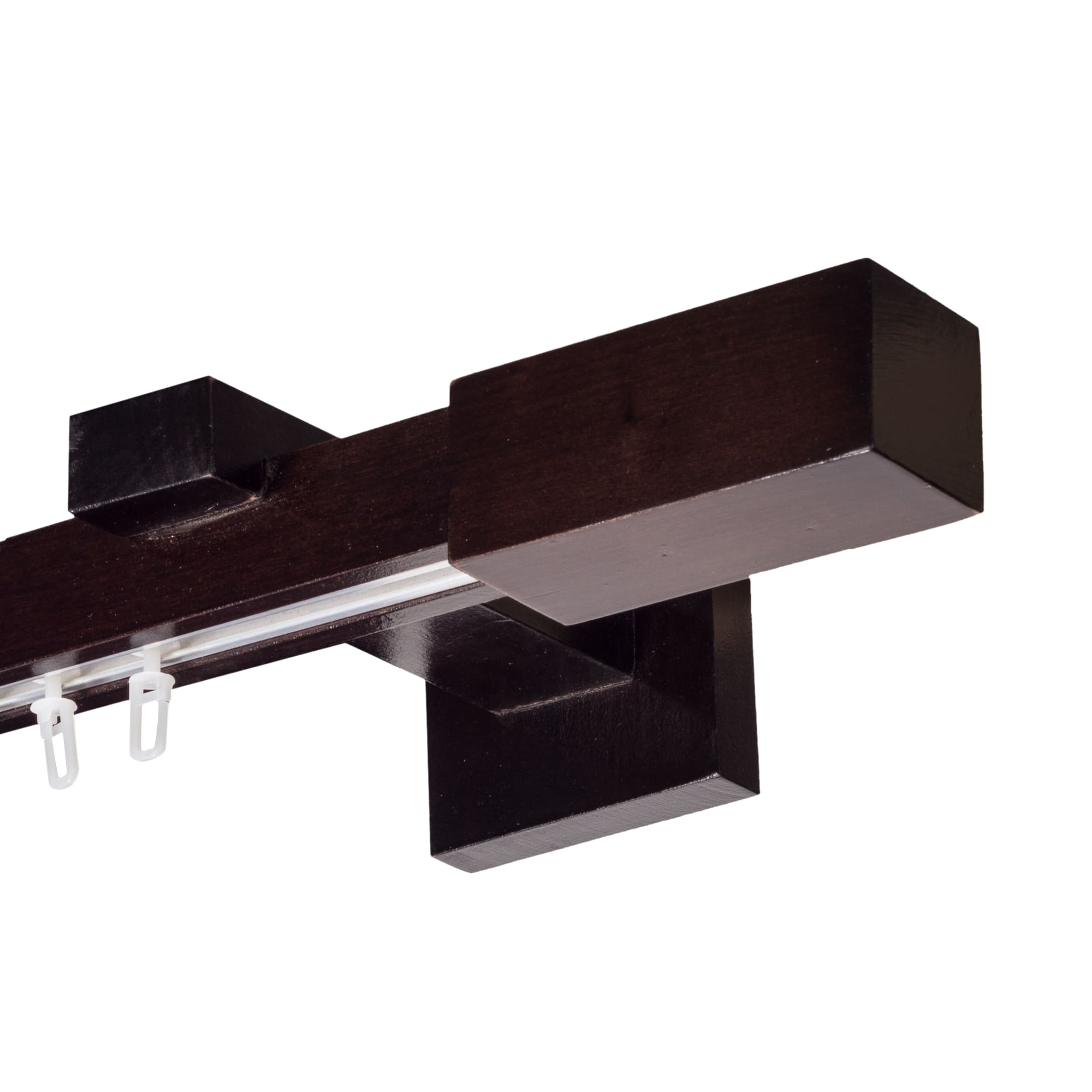 Praga Wooden Curtain Rod with Aluminum Track