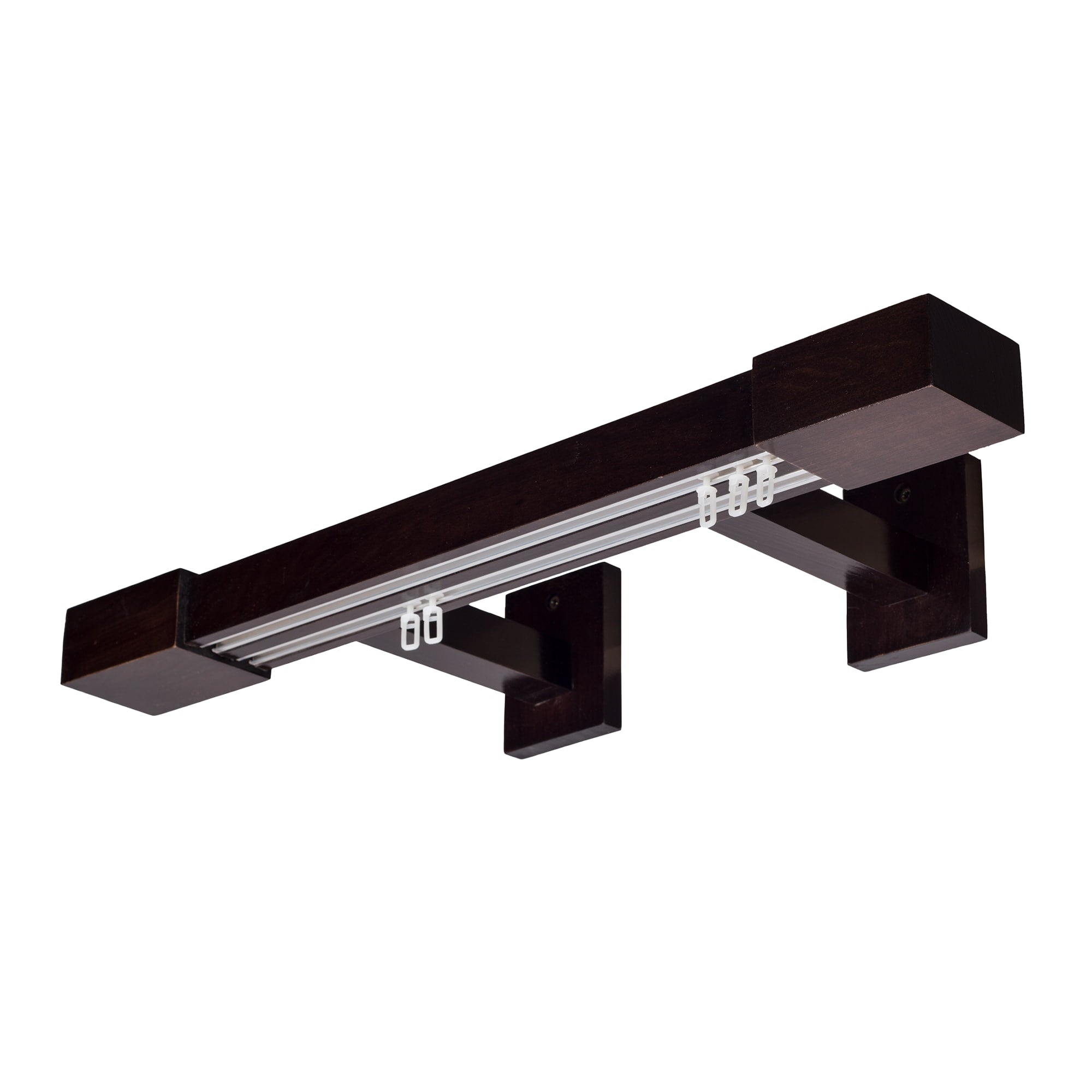 Roma Double Wooden Curtain Rod & Track System for Curtains and Drapes