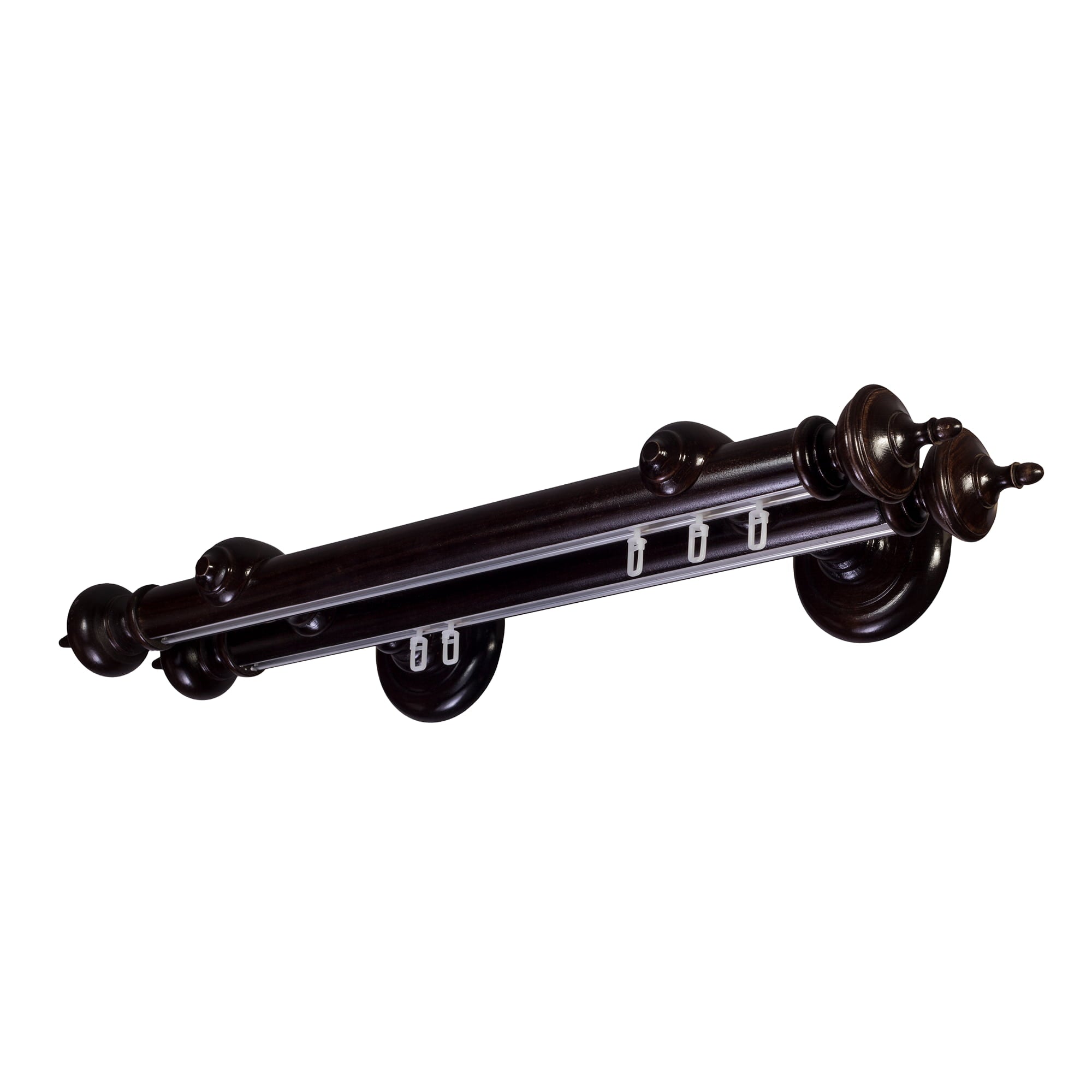 Saly Double 35 mm Wooden Curtain Rod with Aluminum Track