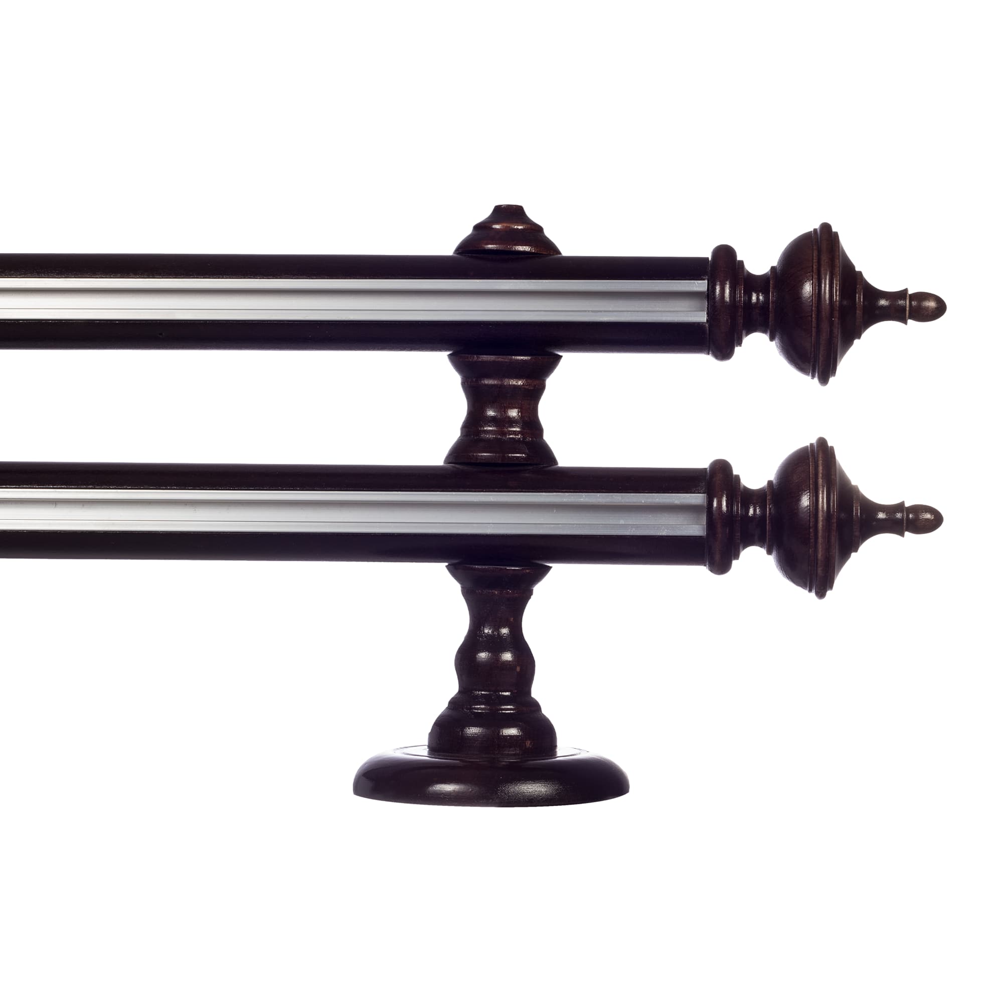 Saly Double 35 mm Wooden Curtain Rod with Aluminum Track