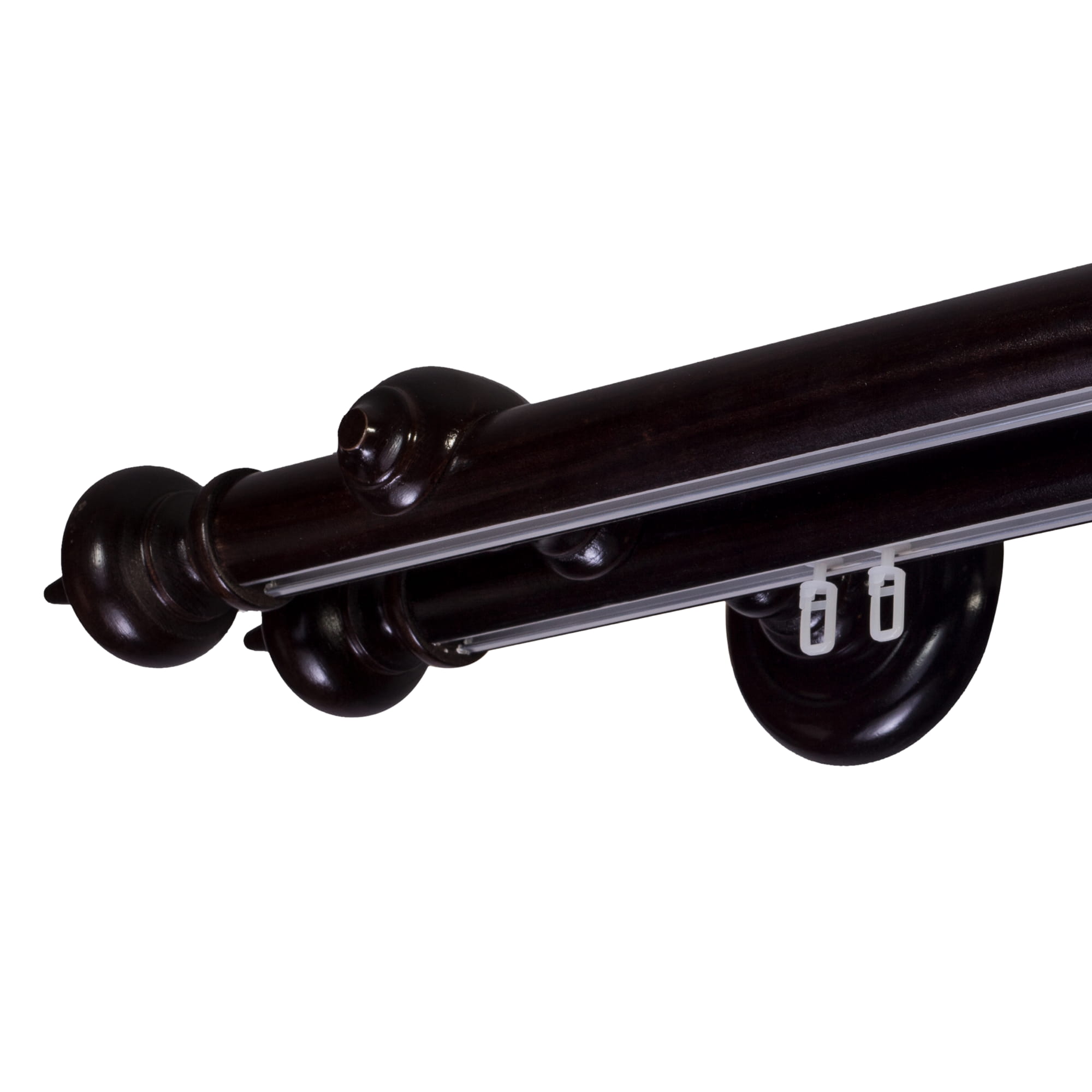 Saly Double 35 mm Wooden Curtain Rod with Aluminum Track