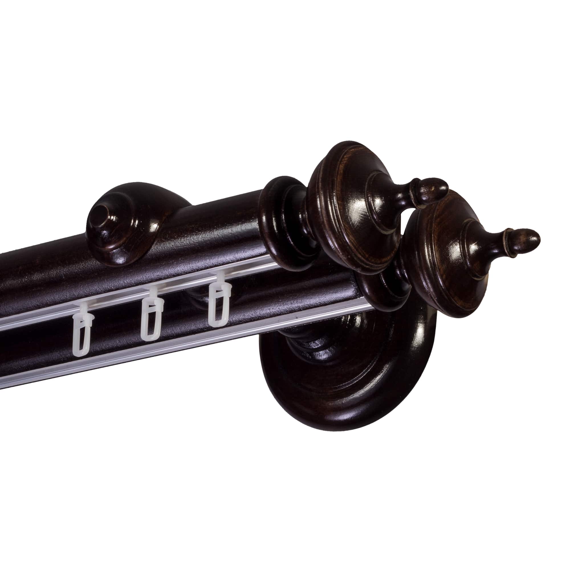 Saly Double 35 mm Wooden Curtain Rod with Aluminum Track