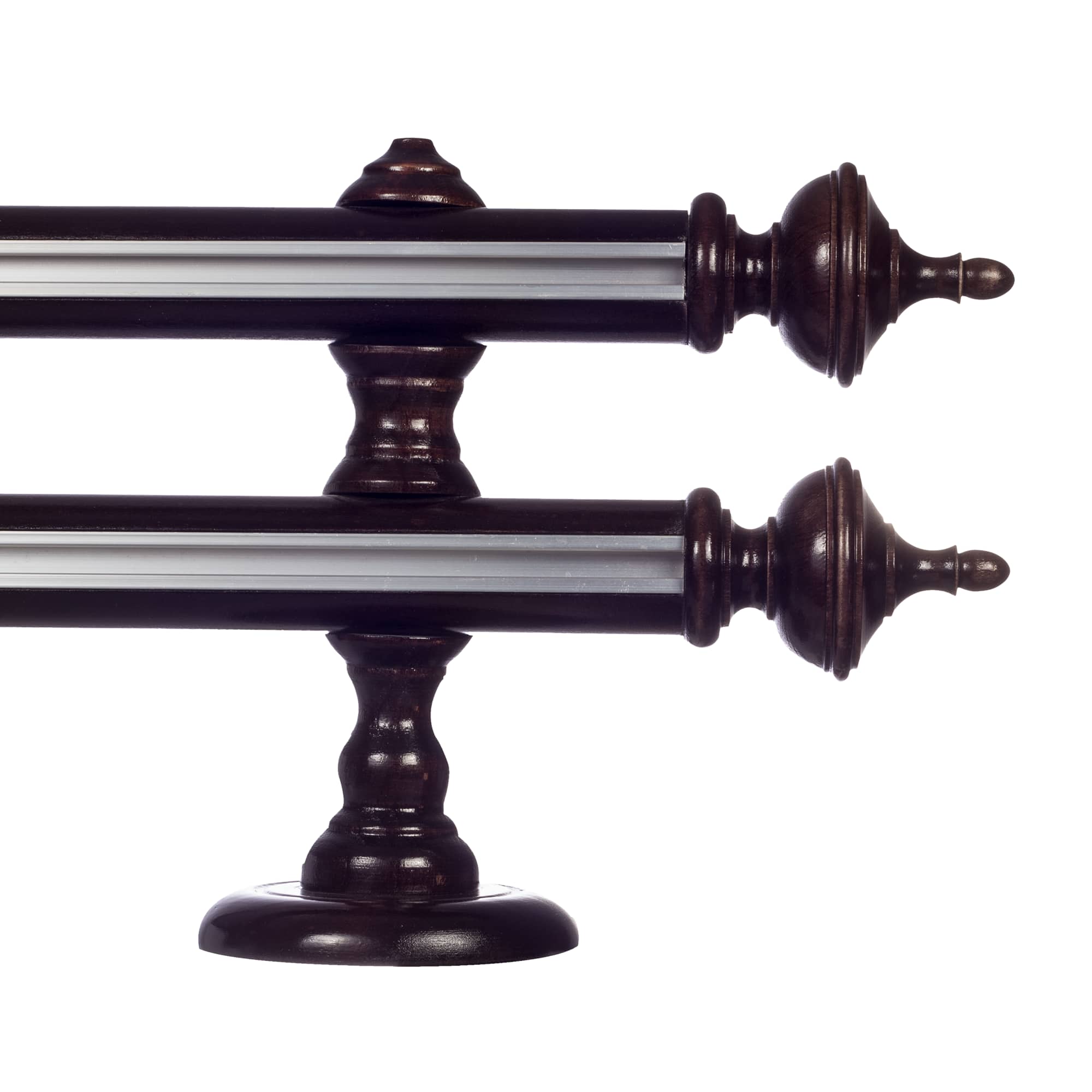 Saly Double 35 mm Wooden Curtain Rod with Aluminum Track