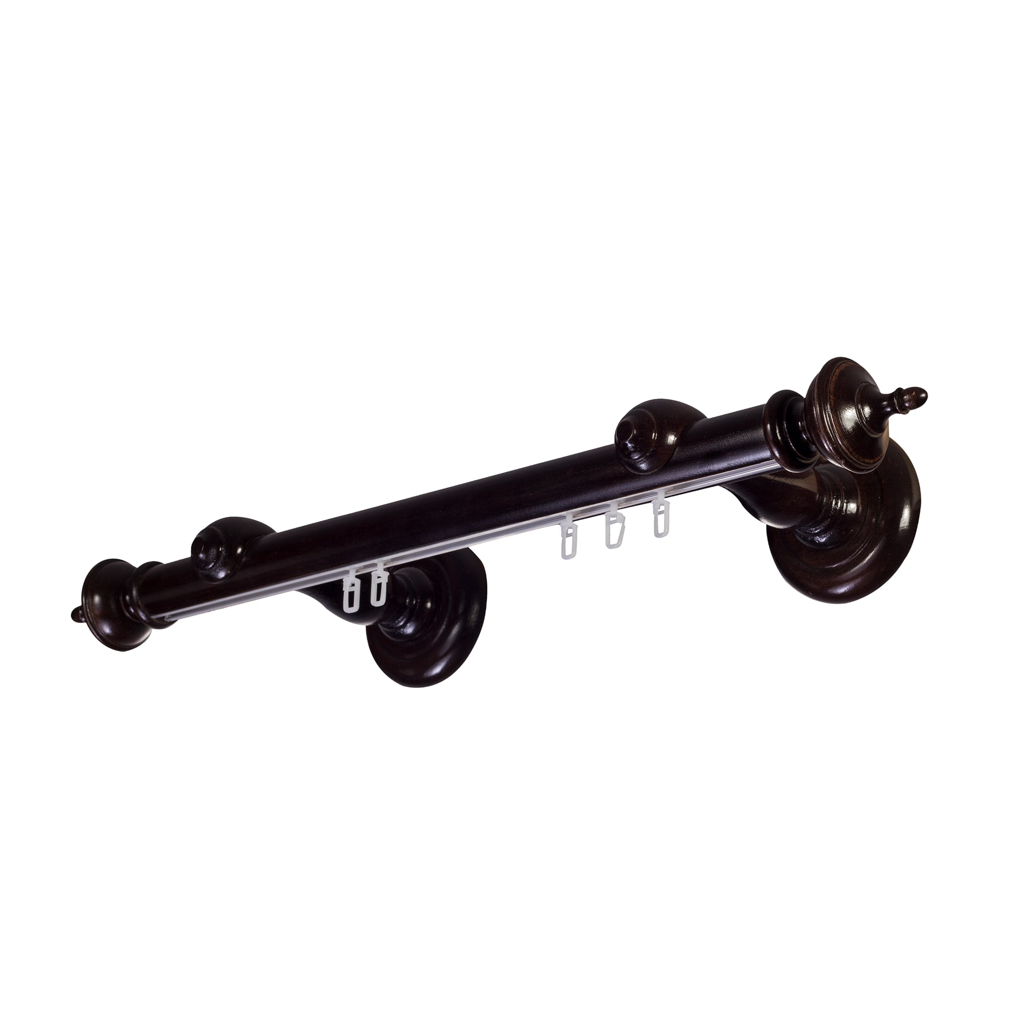 Saly Single 35 mm Wooden Curtain Rod with Aluminum Track