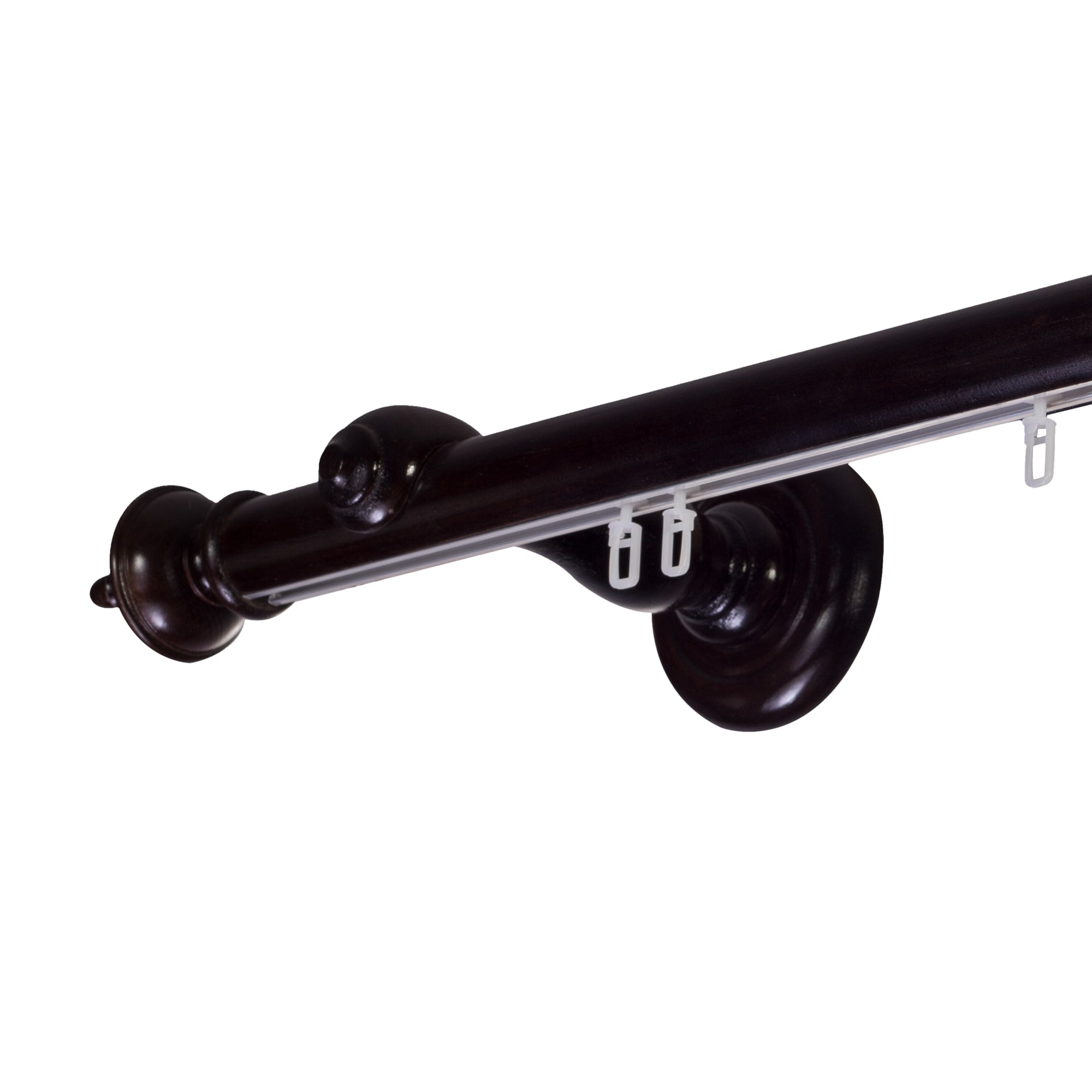 Saly Single 35 mm Wooden Curtain Rod with Aluminum Track