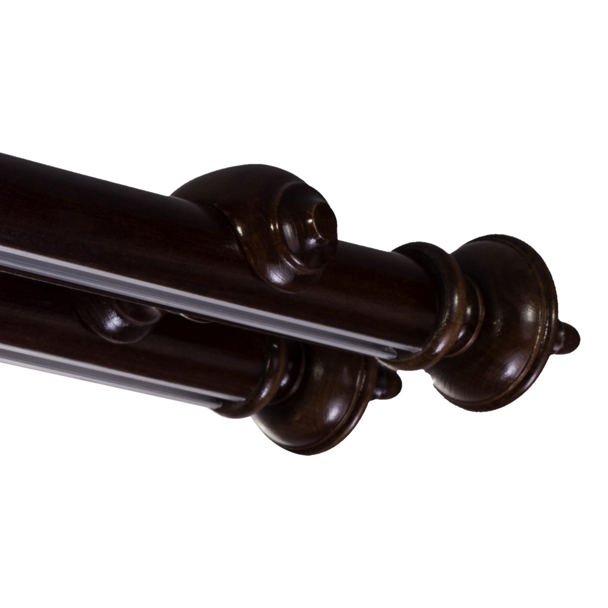 STELLA DOUBLE 35 MM WOODEN CURTAIN ROD WITH ALUMINUM TRACK