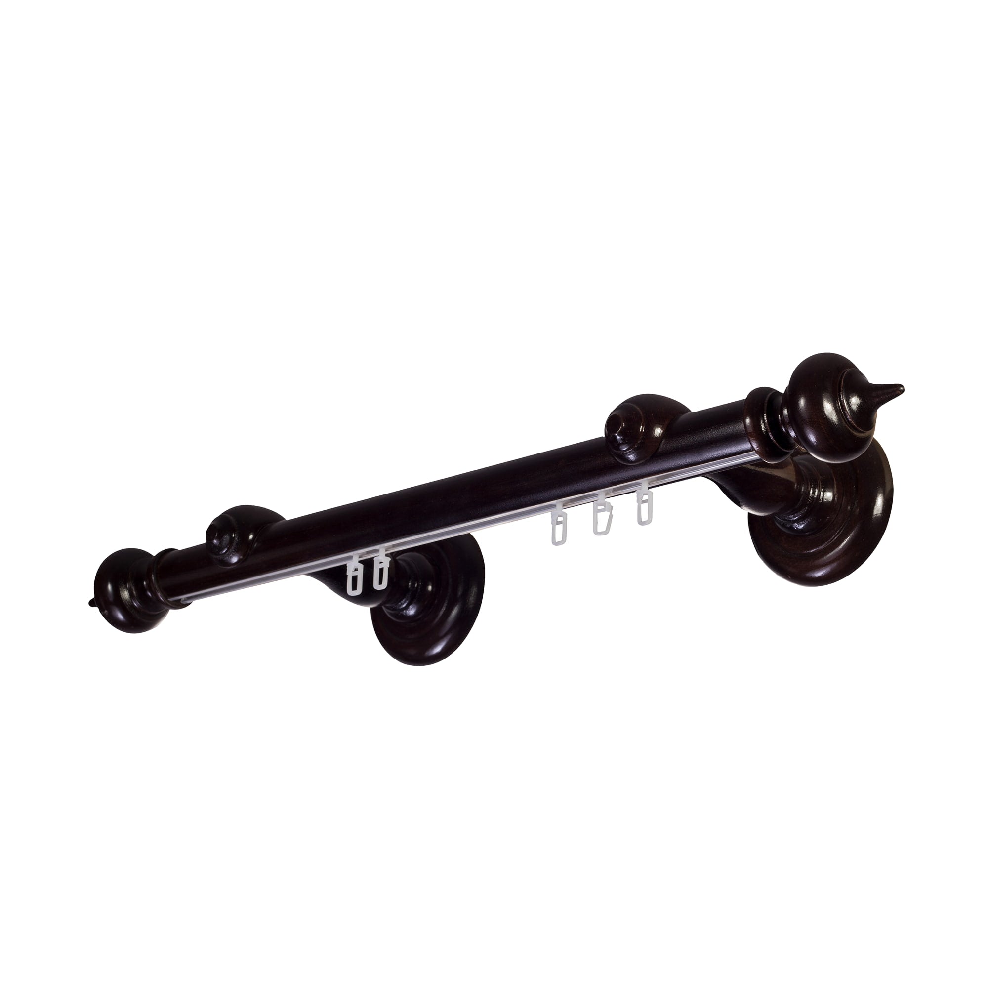 Stella Single 35 mm Wooden Curtain Rod with Aluminum Track