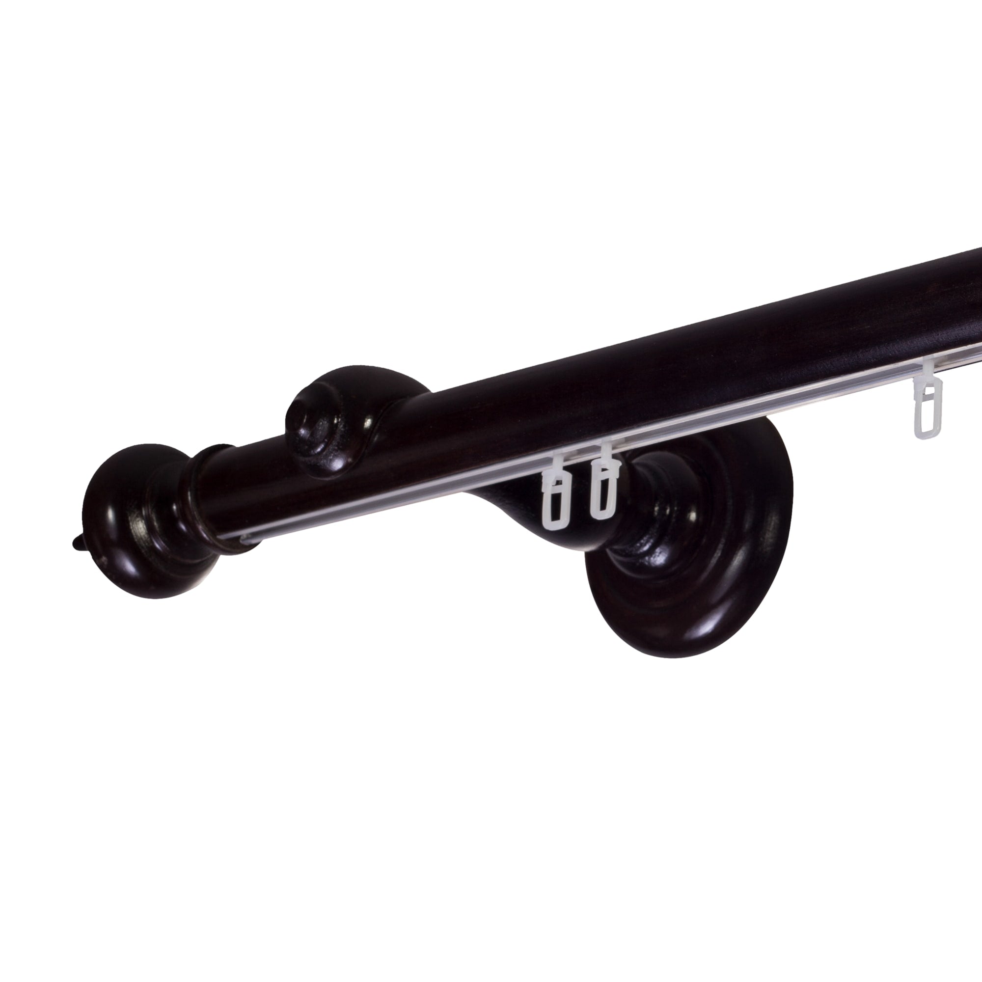 Stella Single 35 mm Wooden Curtain Rod with Aluminum Track