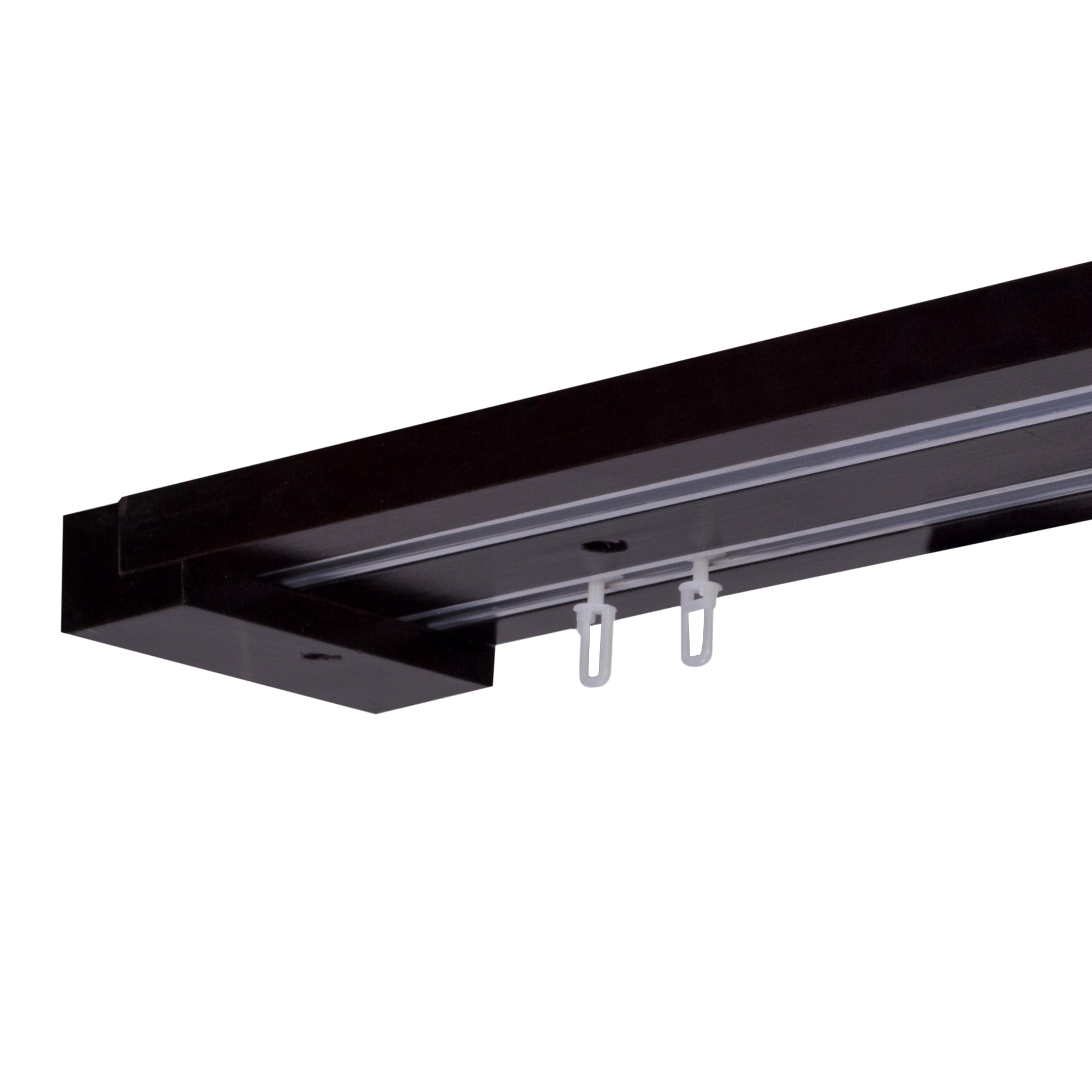 Curtain and drape track system Travetto Double made of wood