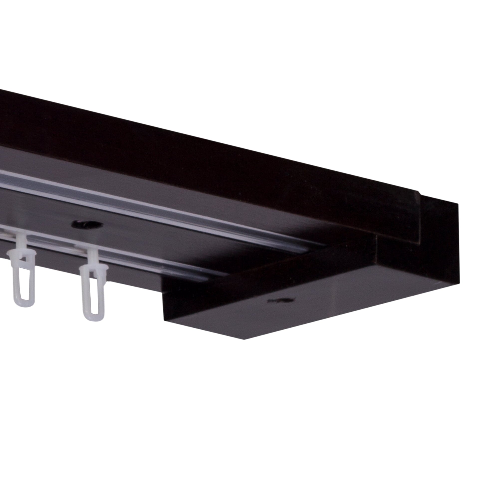 Curtain and drape track system Travetto Double made of wood