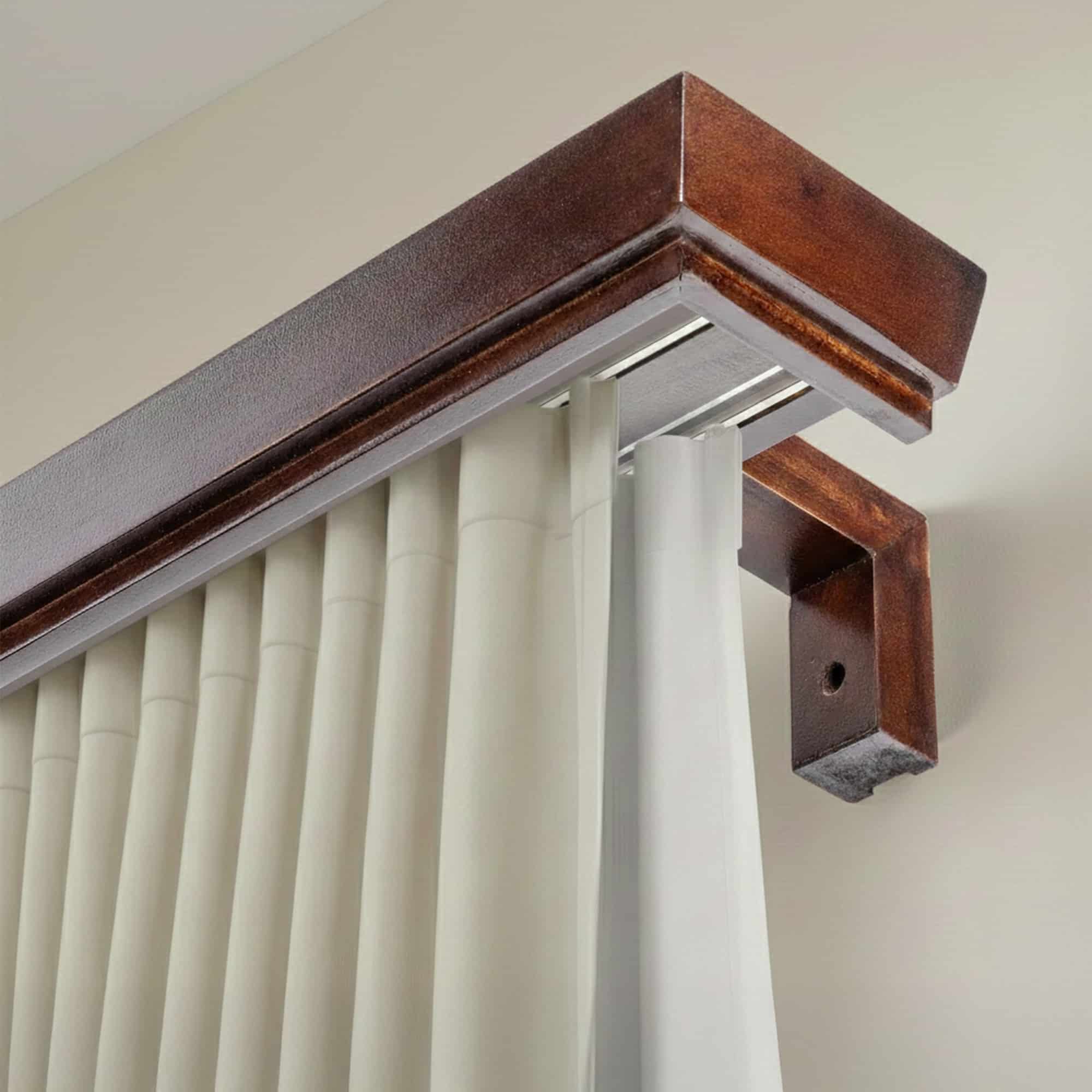 Conic Wooden Curtain Track System with Decorative Valance