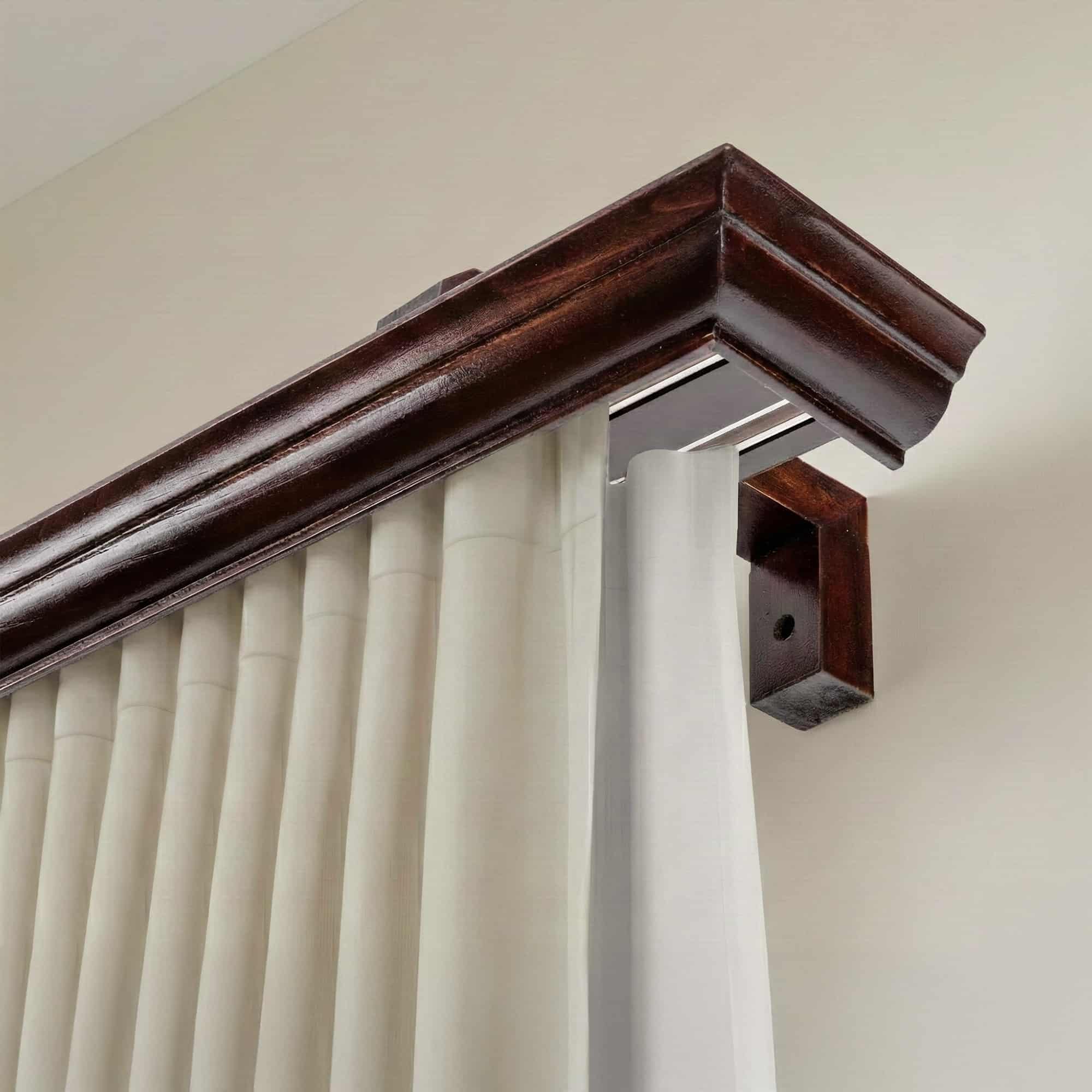 Filip Wooden Curtain Track System with Decorative Valance