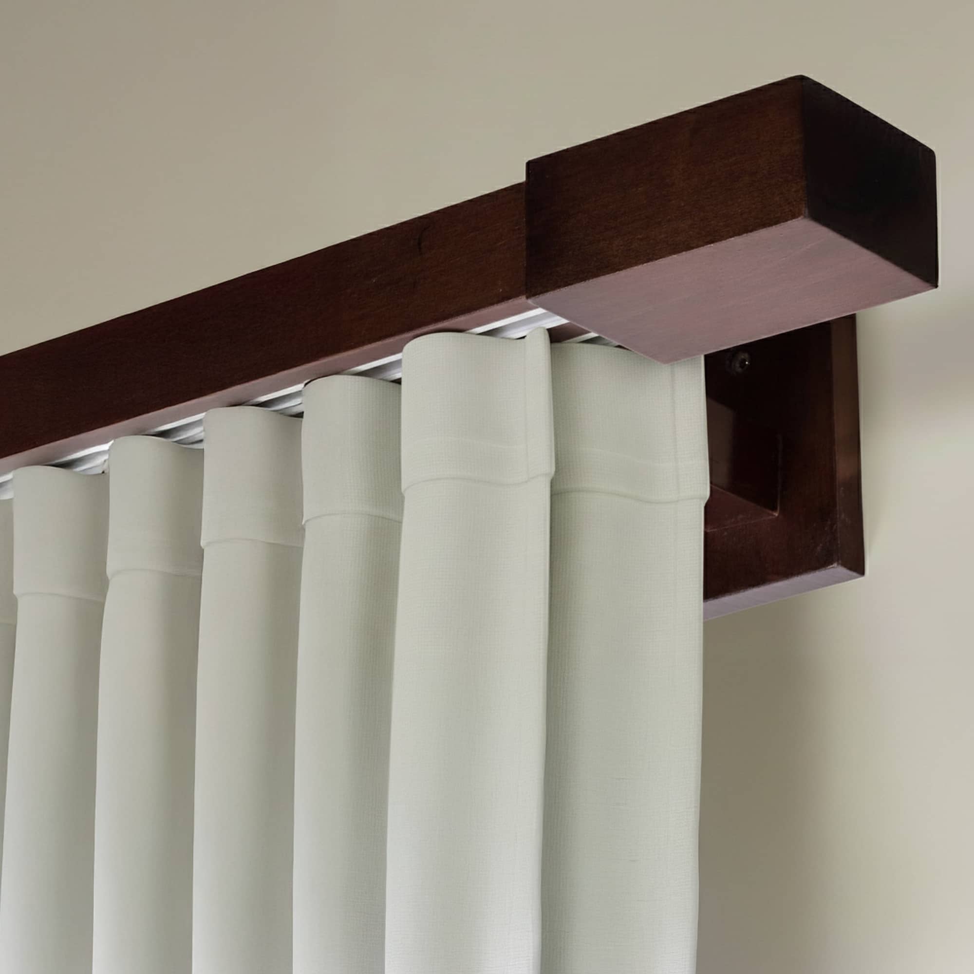 Roma Double Wooden Curtain Rod & Track System for Curtains and Drapes