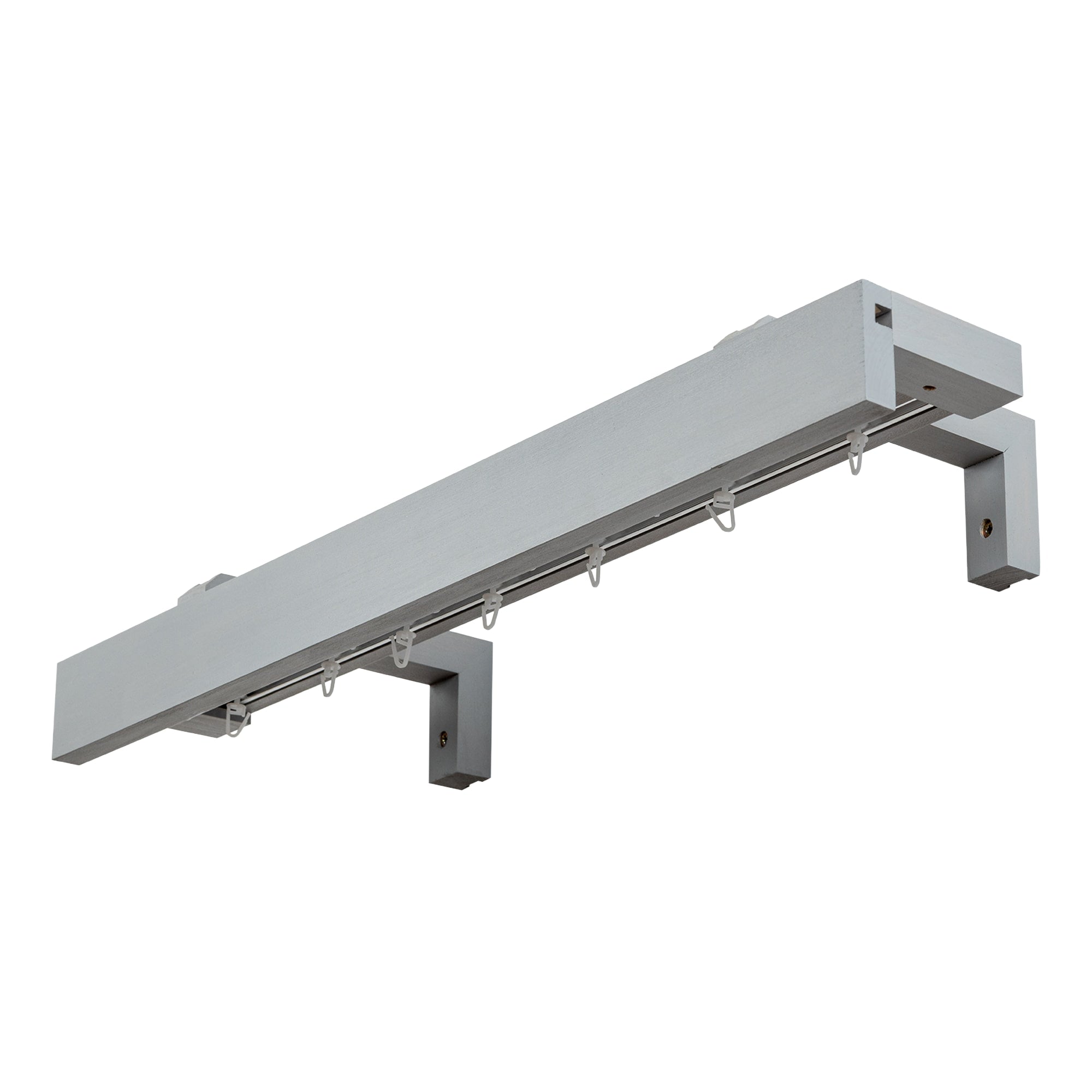 Travetto Double Curtain Track System with Wooden Decorative Valance