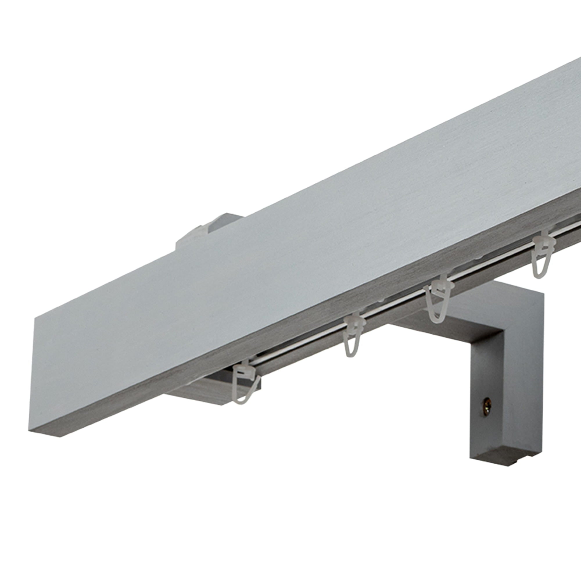 Travetto Double Curtain Track System with Wooden Decorative Valance