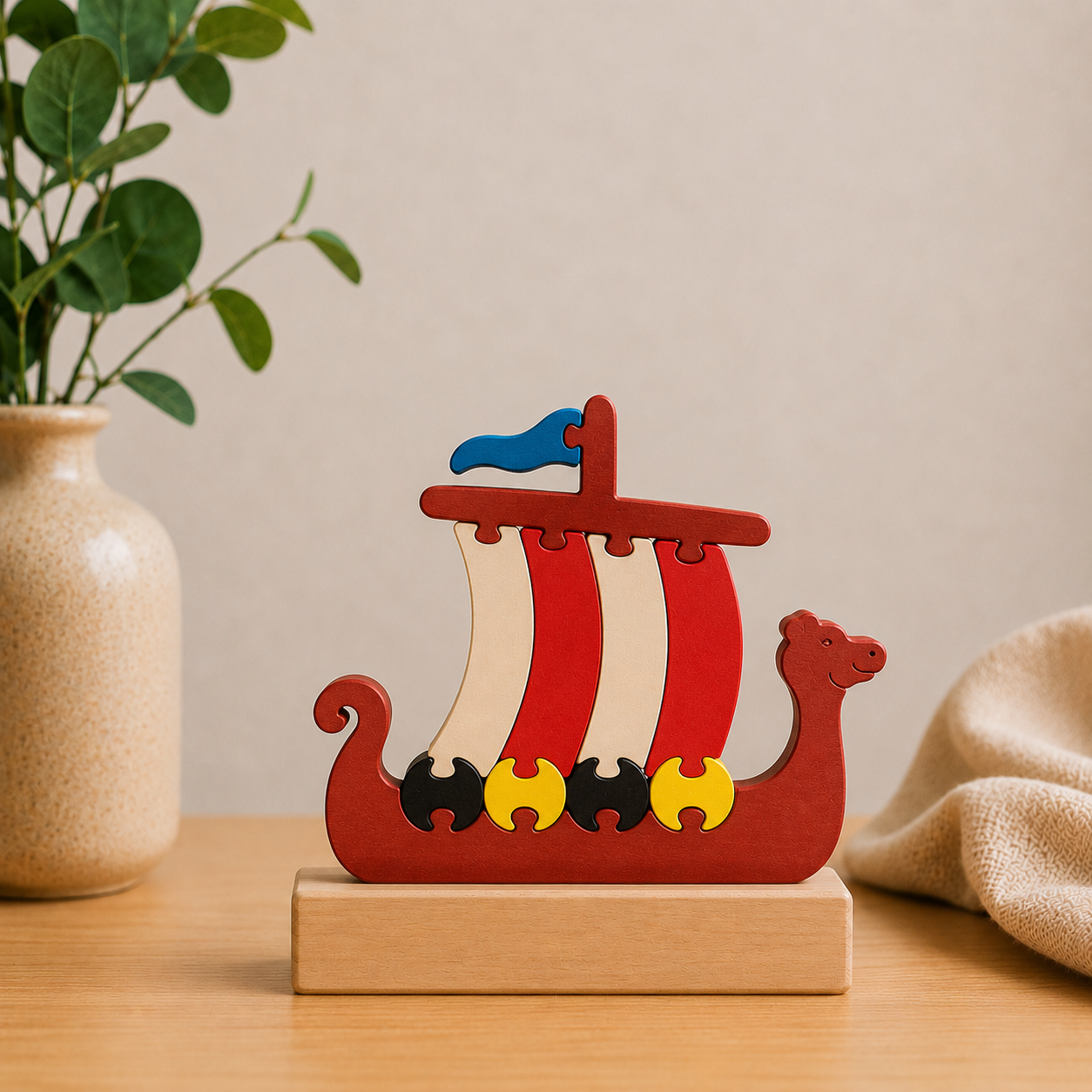 Viking Ship Wooden Puzzle