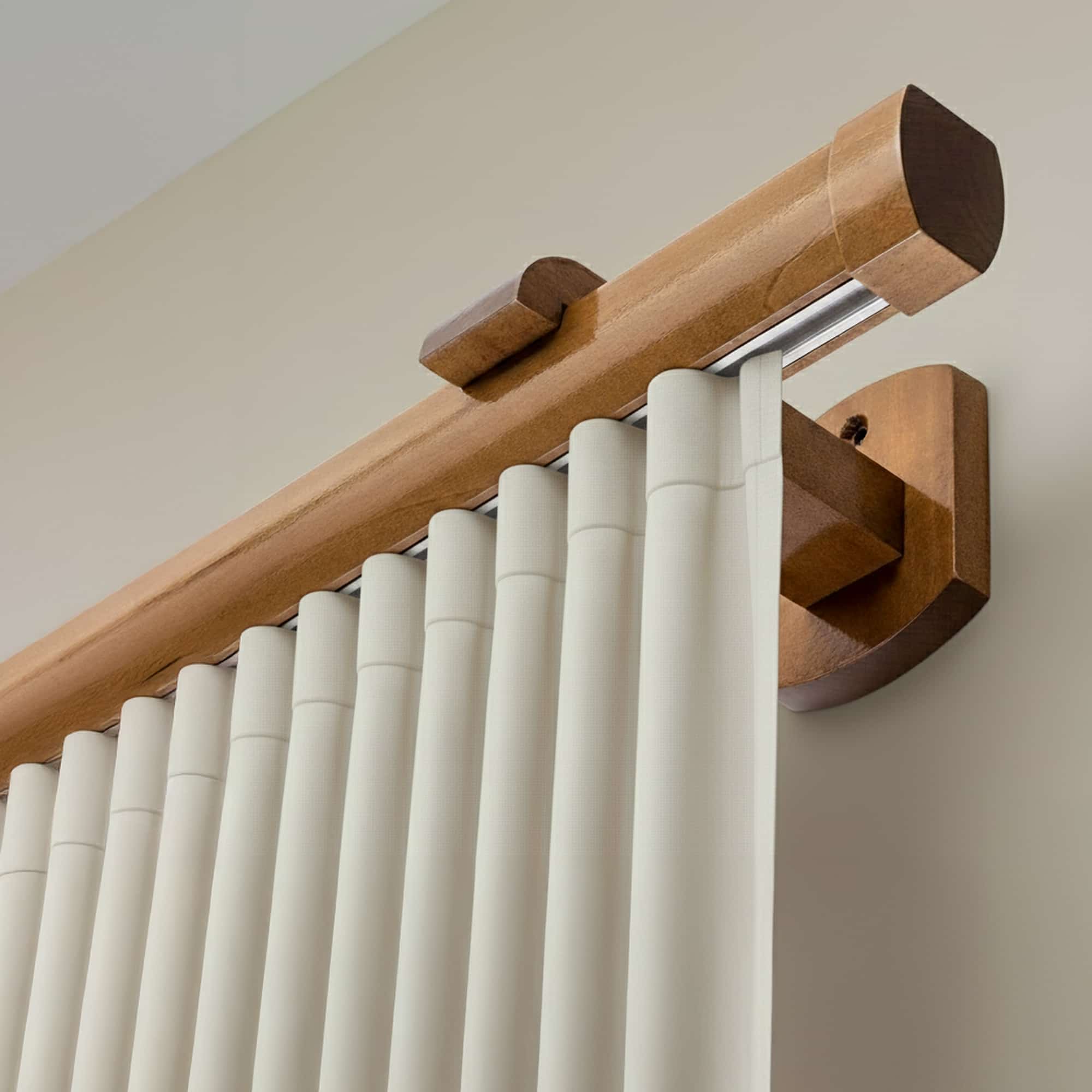 Domino Single Wooden Curtain Rod