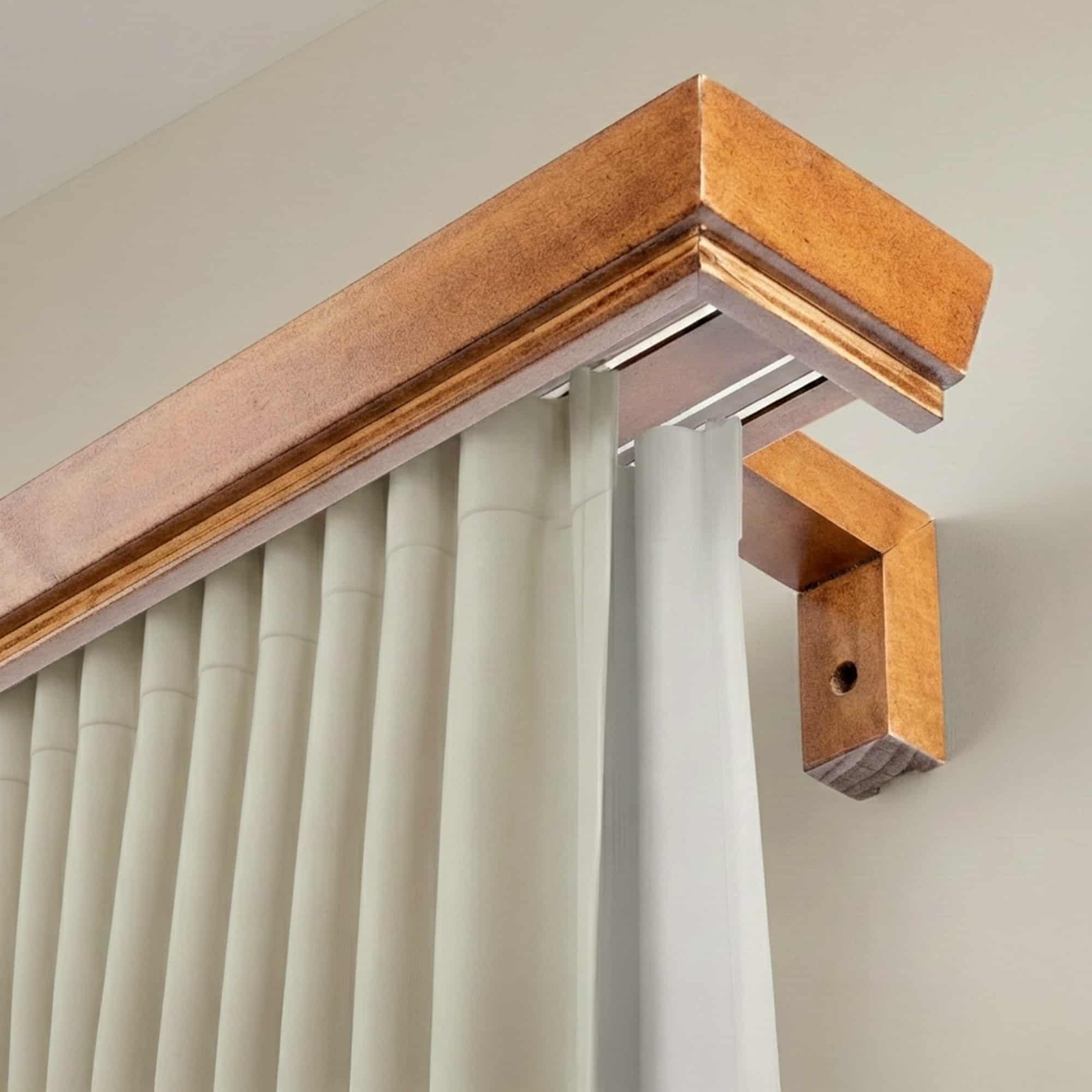 Conic Wooden Curtain Track System with Decorative Valance