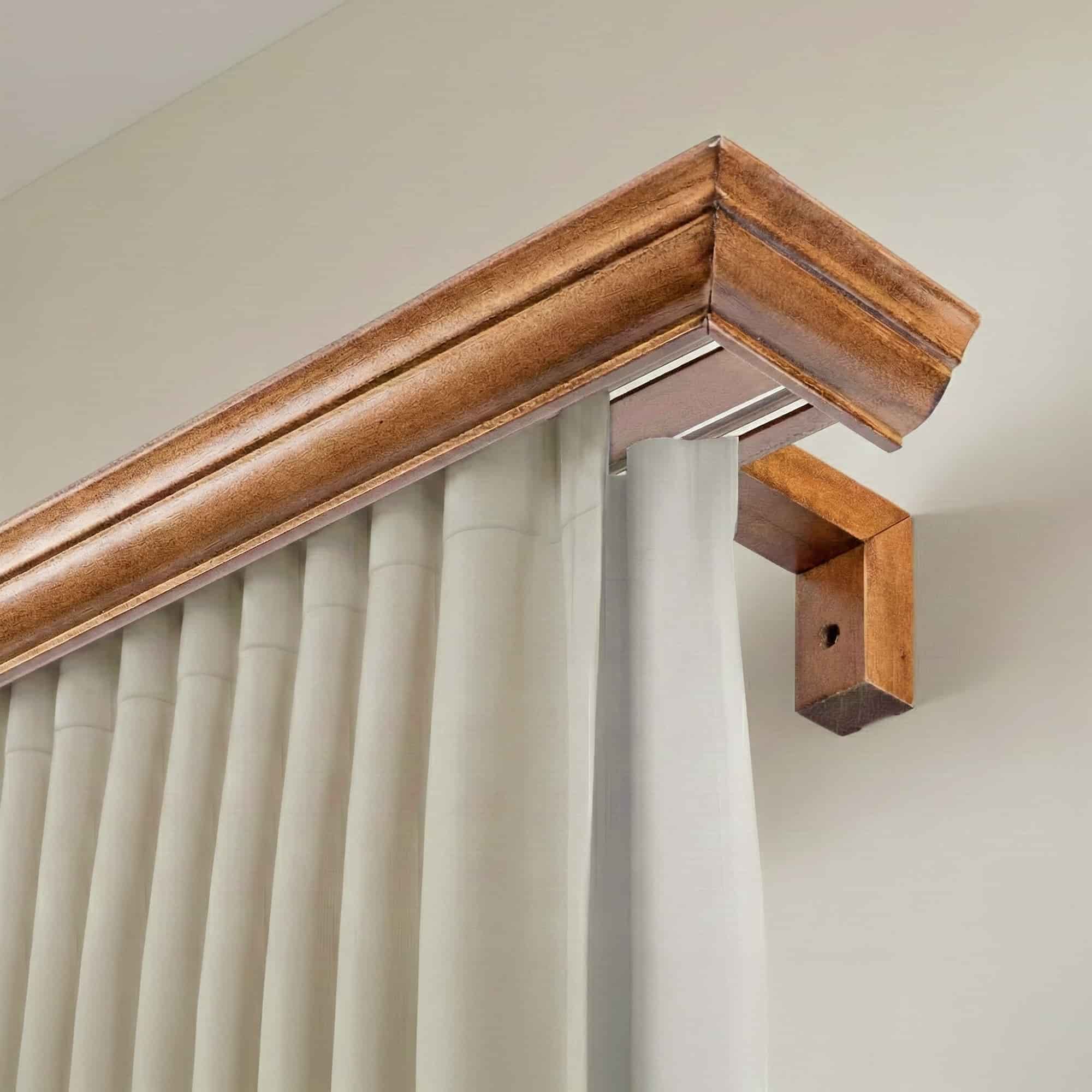 Filip Wooden Curtain Track System with Decorative Valance