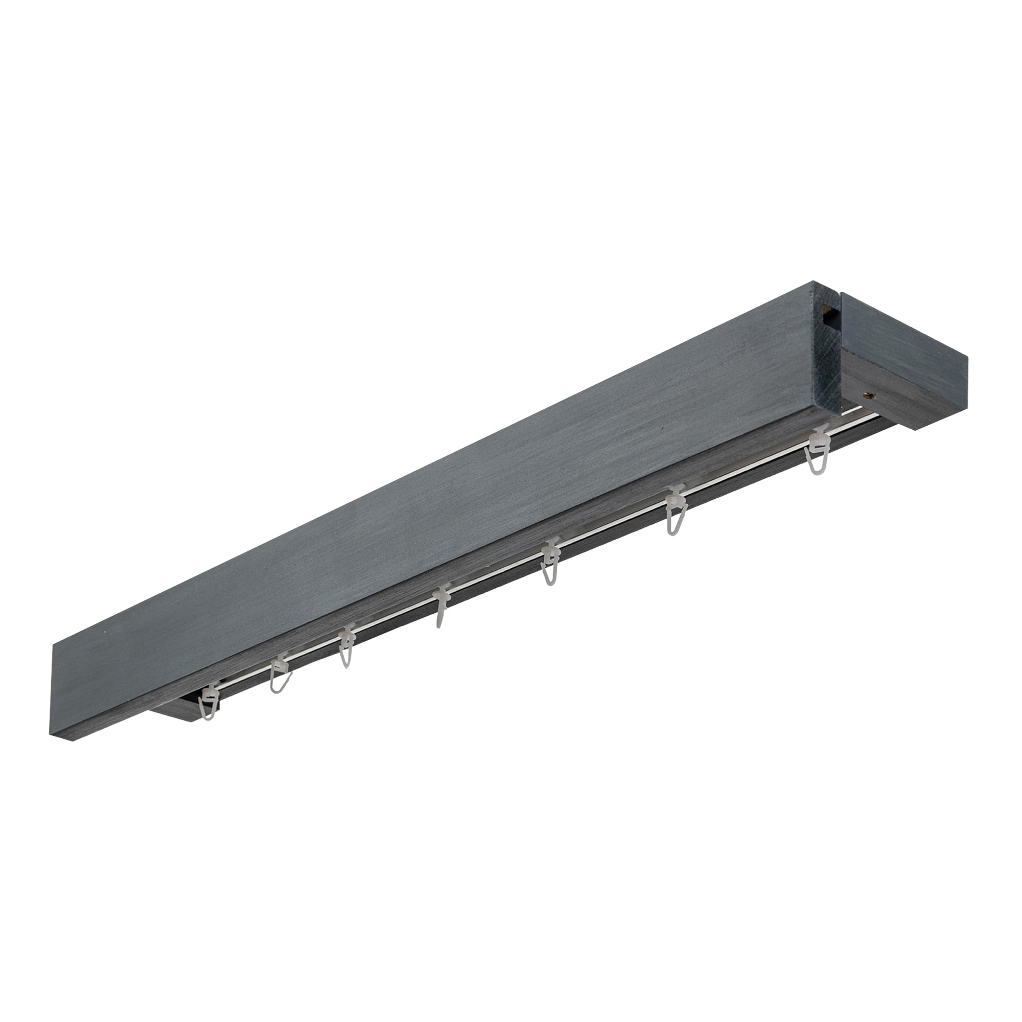 Travetto Double Curtain Track System with Wooden Decorative Valance