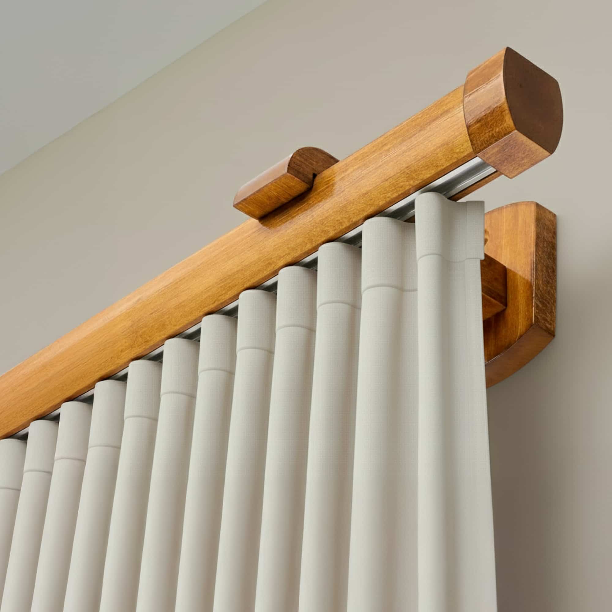 Domino Single Wooden Curtain Rod