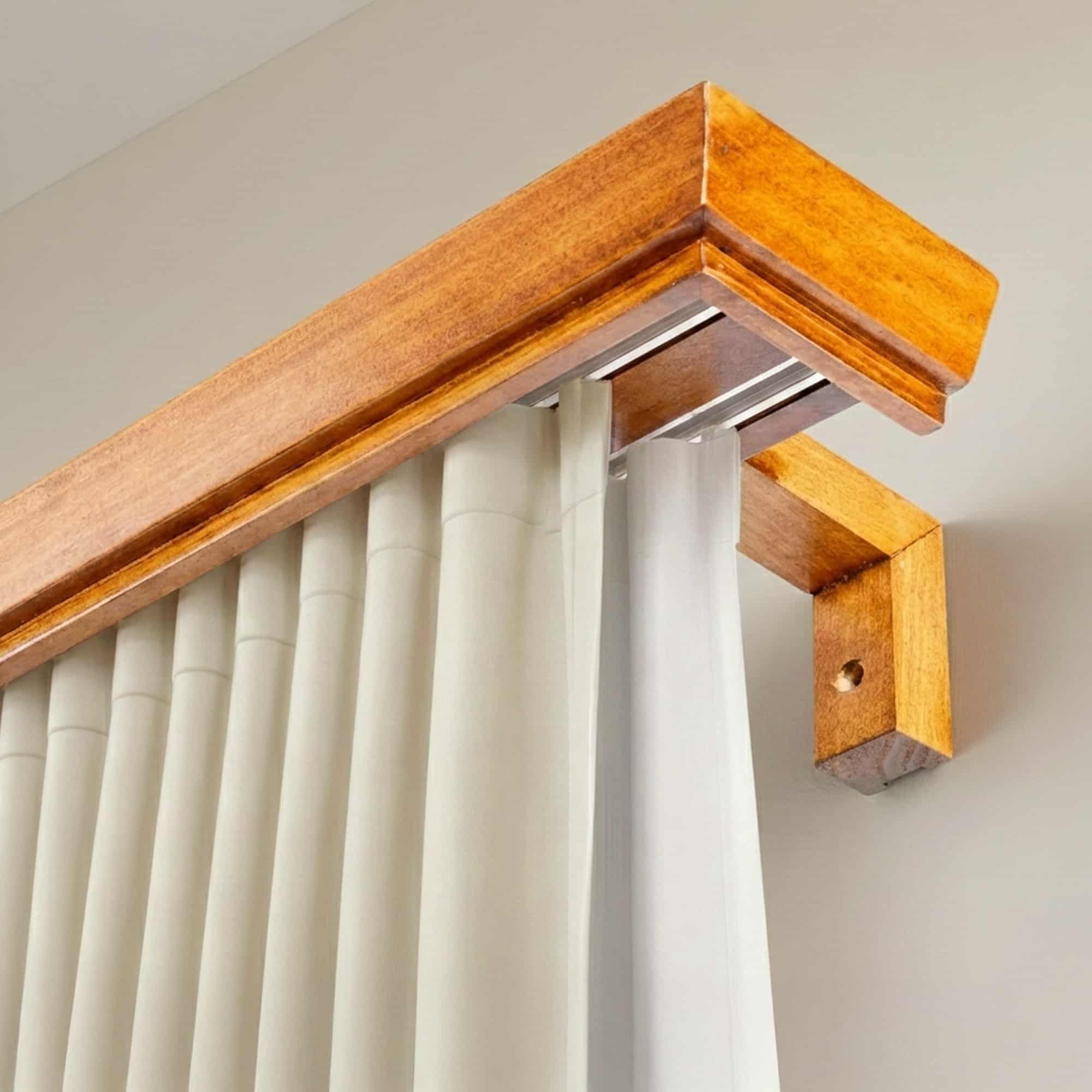 Conic Wooden Curtain Track System with Decorative Valance