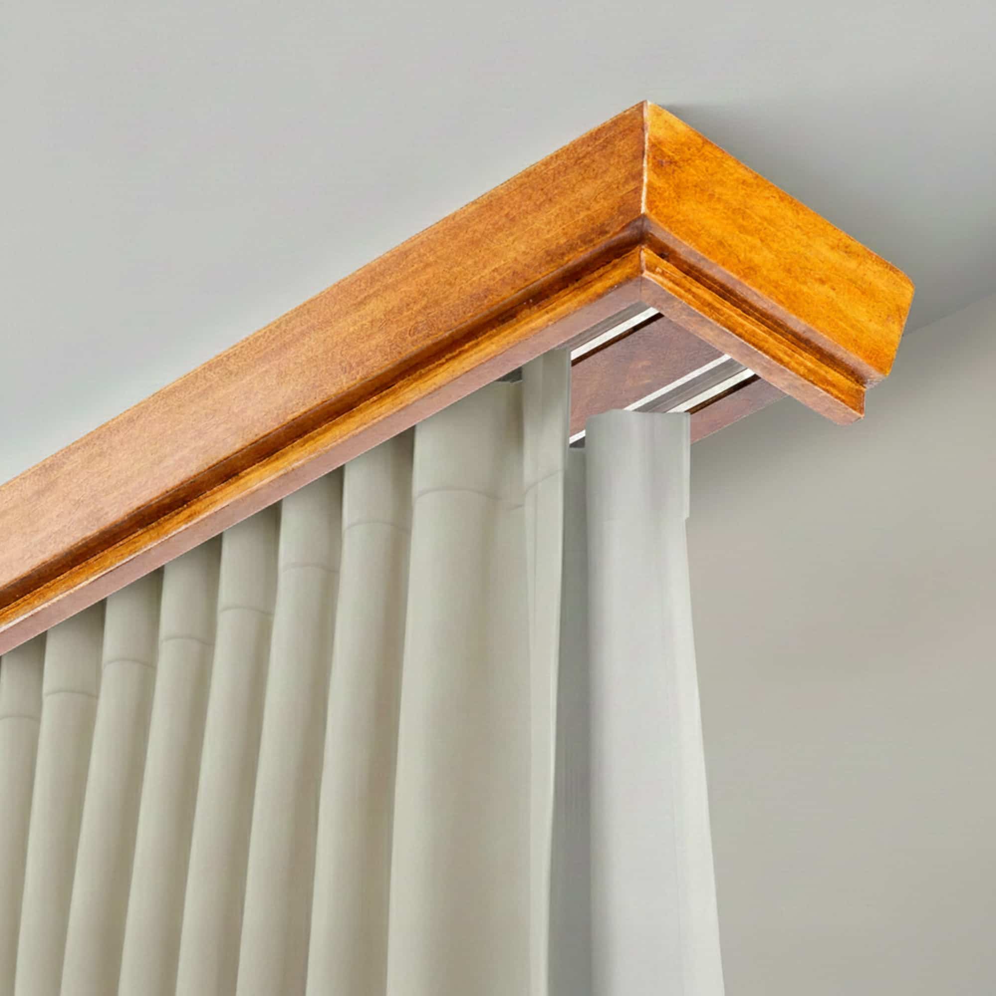 Conic Wooden Curtain Track System with Decorative Valance