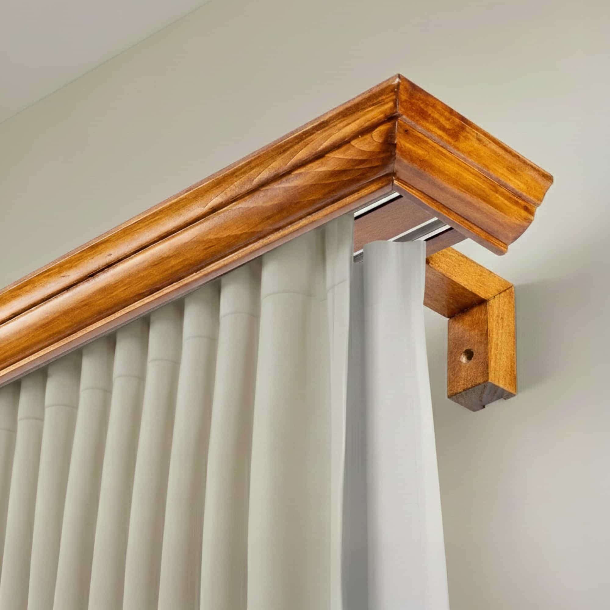 Filip Wooden Curtain Track System with Decorative Valance