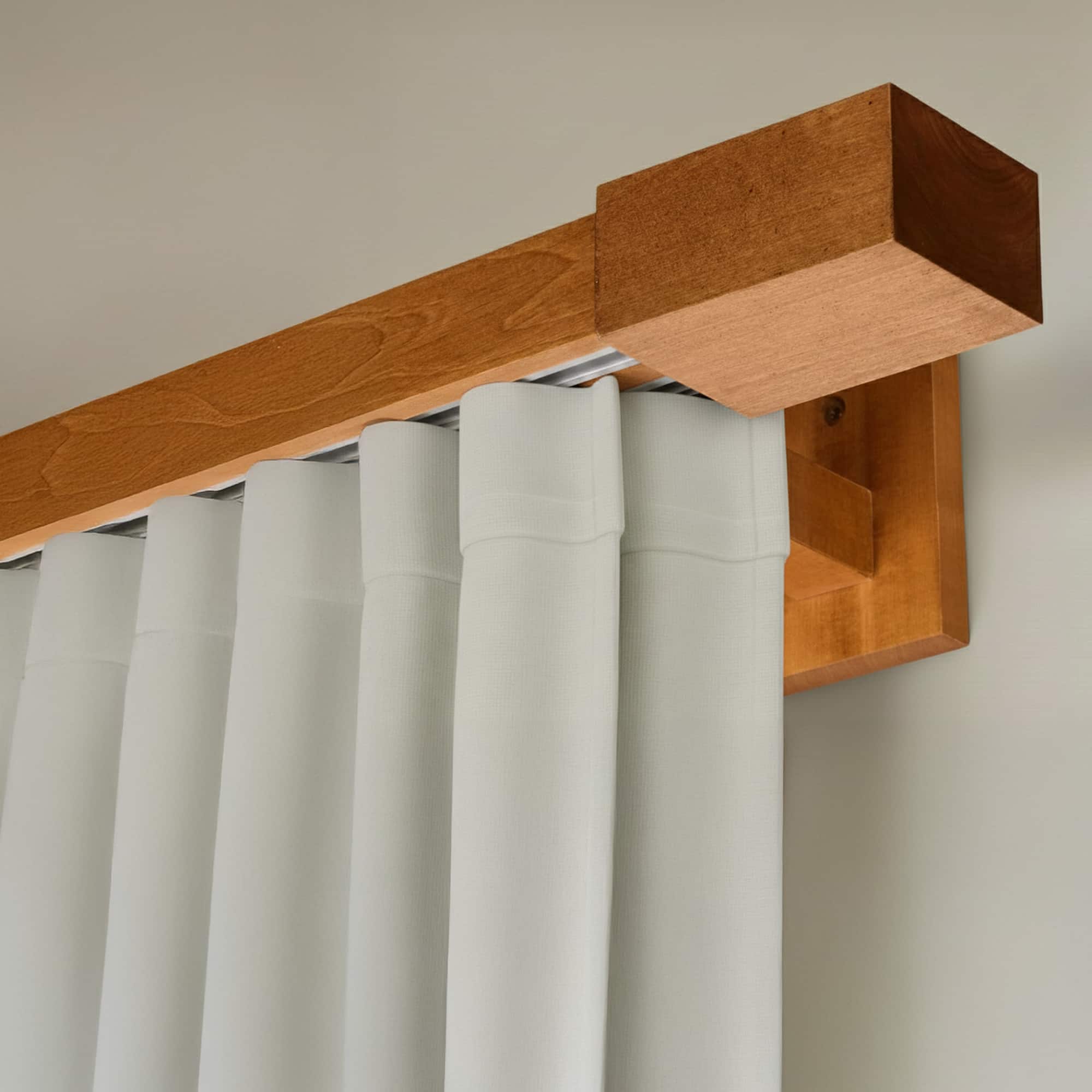 Roma Double Wooden Curtain Rod & Track System for Curtains and Drapes