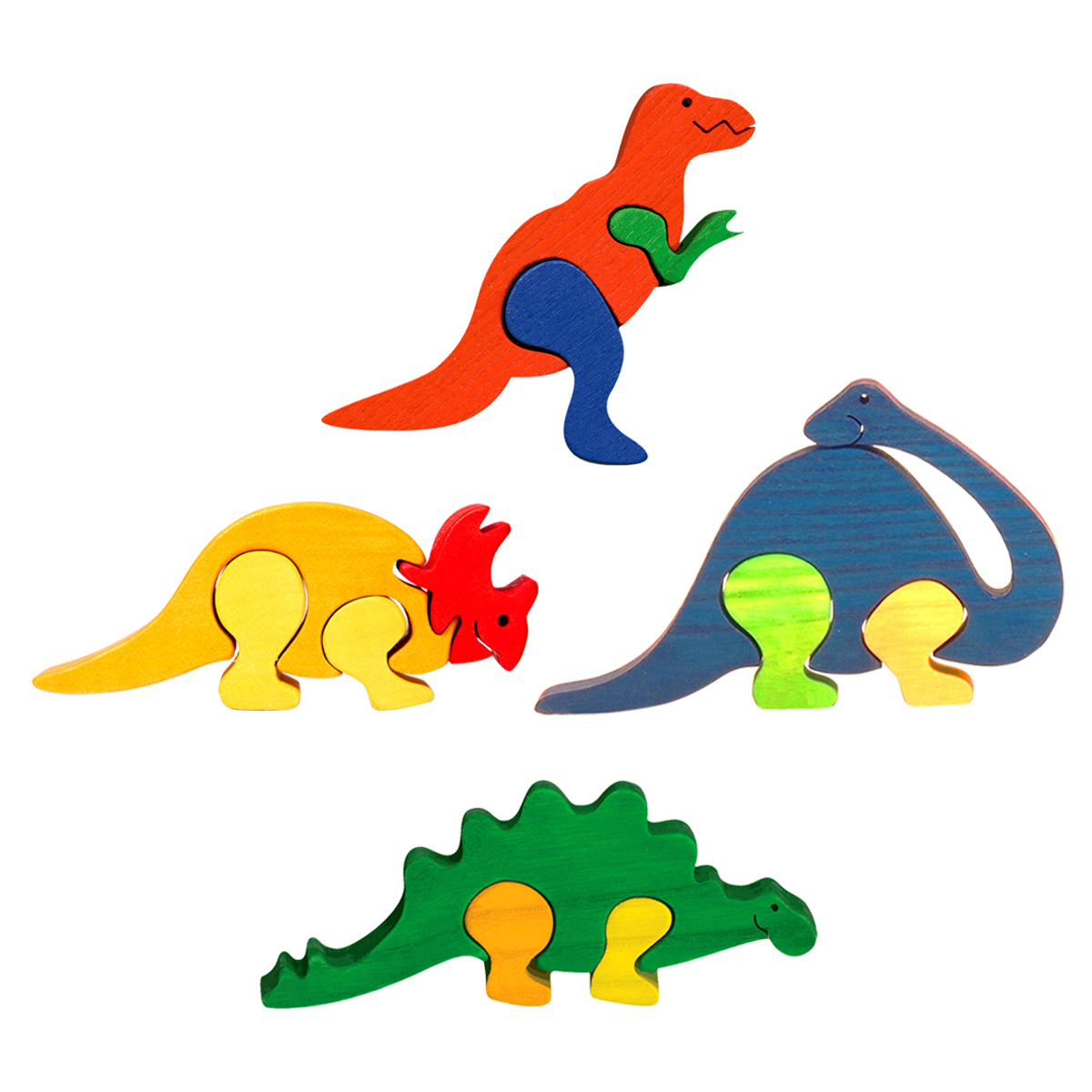 Wooden Dinosaur Puzzle Set