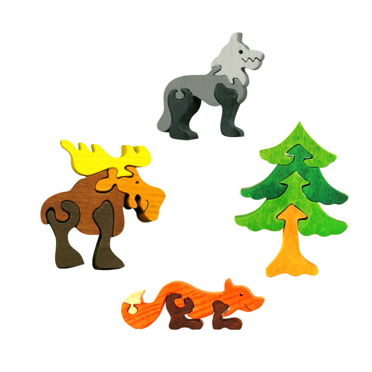 Forest Animals Wooden Puzzle Set